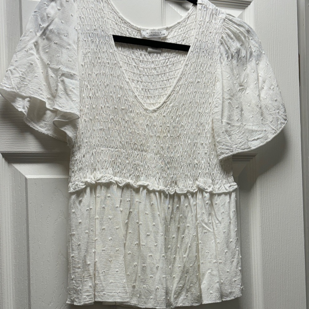 Chic White Smocked Blouse for Women